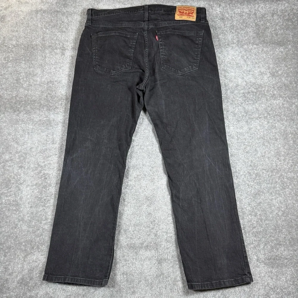 Levis 559‎ Jeans Men's 36x30 Black Denim Relaxed Straight Fit